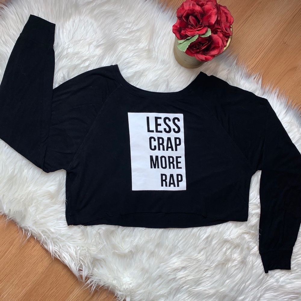 ⭐️Self Service Crop Top Less Crap More Rap T-Shirt